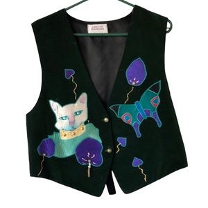 Funky velvet applique vest